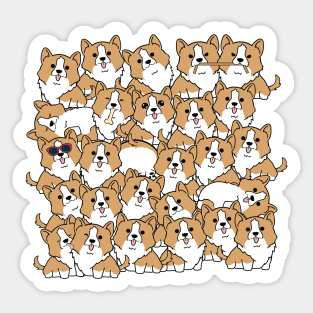 Multi Corgi Sticker